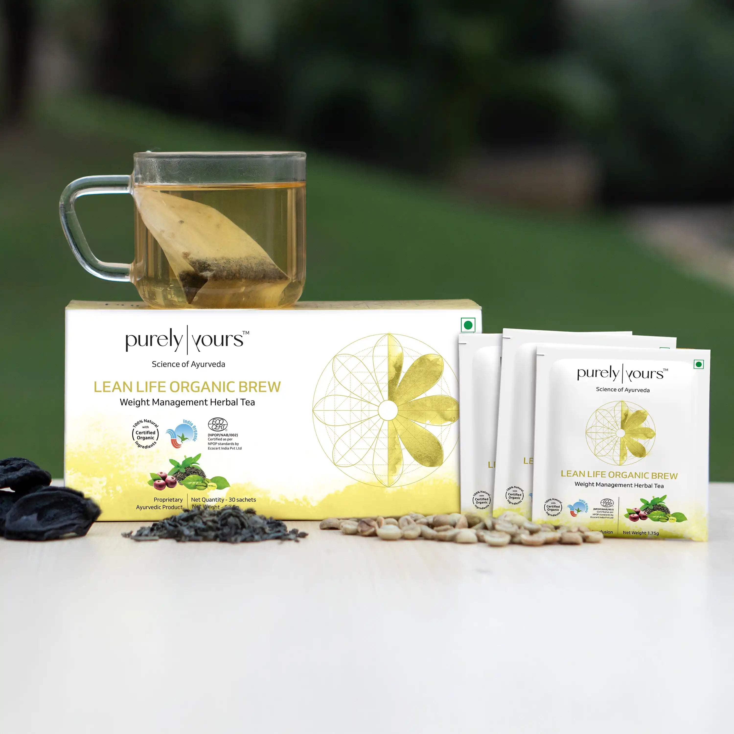 Purely Yours Lean Life Brew | Ayurvedic Weight Management Tea | 30 Tea Bags